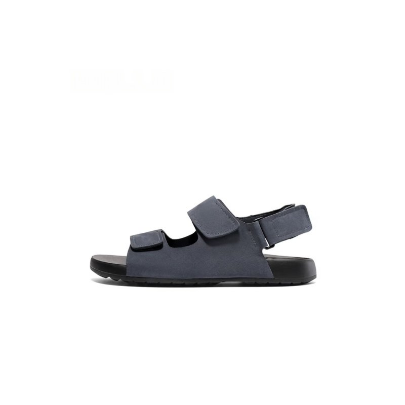 "Toast" Soft-Bounce Sandals - Genuine Leather Adjustable Magic-Tape Slides (8GG02) - Image 11