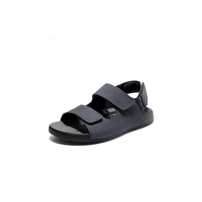 "Toast" Soft-Bounce Sandals - Genuine Leather Adjustable Magic-Tape Slides (8GG02) - Image 10