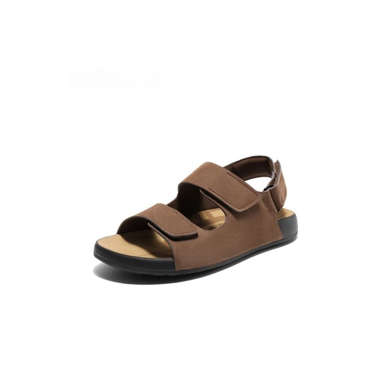 "Toast" Soft-Bounce Sandals - Genuine Leather Adjustable Magic-Tape Slides (8GG02) - Image 7