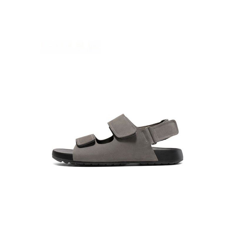 "Toast" Soft-Bounce Sandals - Genuine Leather Adjustable Magic-Tape Slides (8GG02) - Image 5