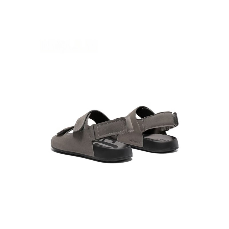 "Toast" Soft-Bounce Sandals - Genuine Leather Adjustable Magic-Tape Slides (8GG02) - Image 3