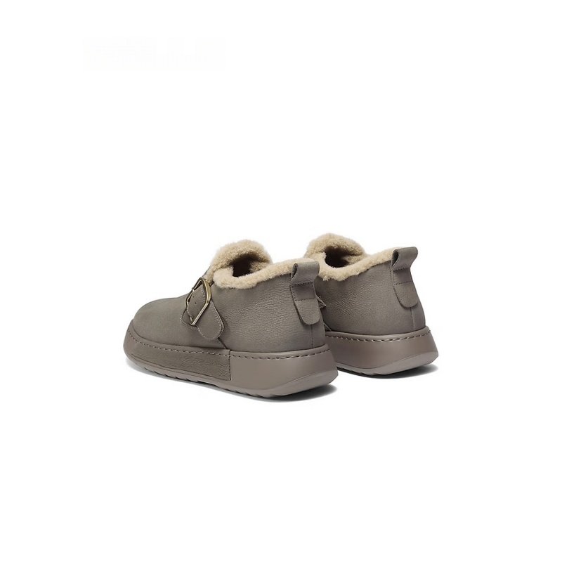 Full-Cover Clogs - Genuine Leather Warm Winter Fur-Lined Mules (8WM01) - Image 7