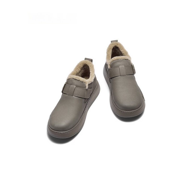 Full-Cover Clogs - Genuine Leather Warm Winter Fur-Lined Mules (8WM01) - Image 6