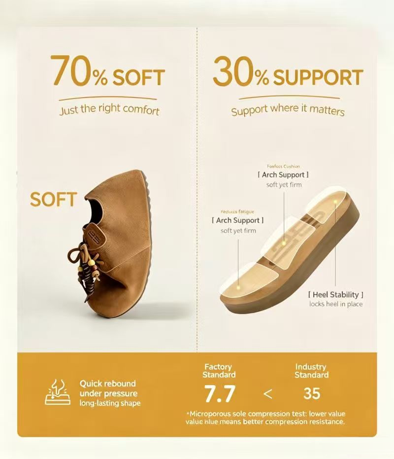 Footwear cushioning and sole support illustration