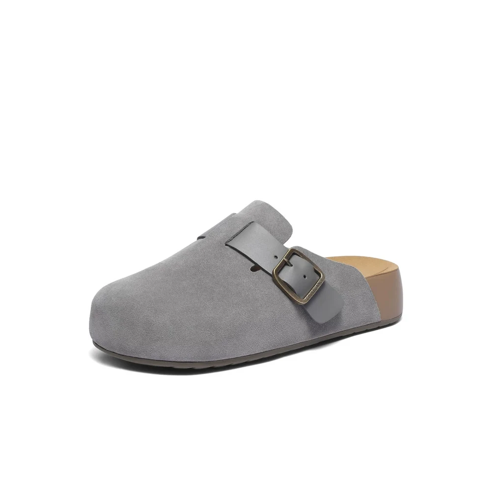 Curved-Vamp Leather Mule Supplier — 8VR01 8VR01