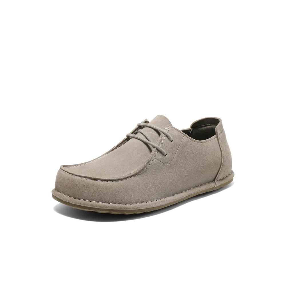 A1925 men's taupe low-profile apron-toe lace-up shoes